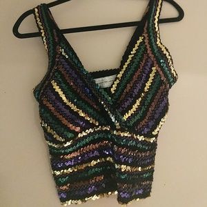 sequined crop top